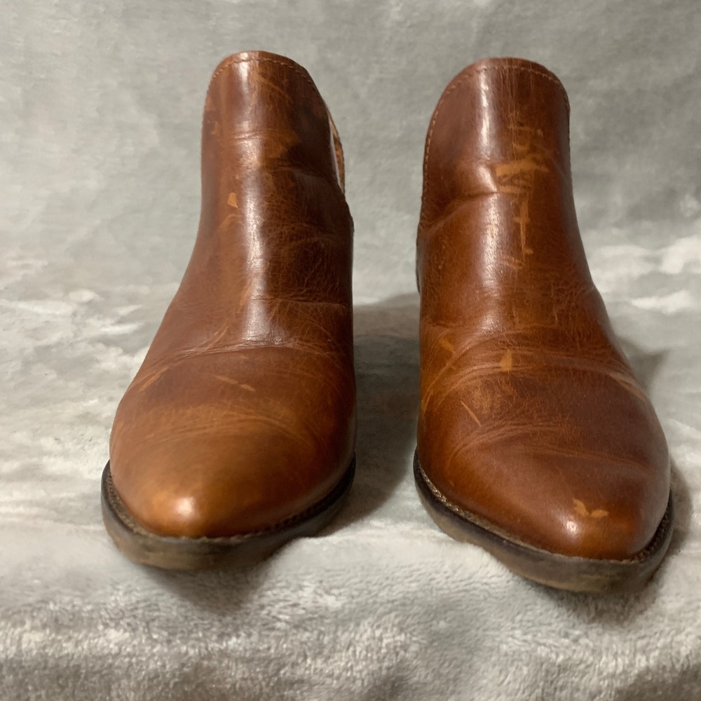 Steve Madden Austin Brown Leather V Cut Ankle Boots Women's Size 9.5 M Western - Picture 7 of 13